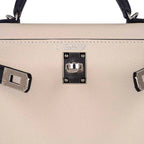 Special Order HSS Mini Kelly 20 Bag Sellier Craie & Blue Indigo Epsom Leather with Palladium Hardware