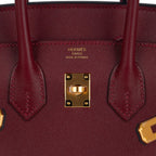 Birkin 25 Bag Sellier Rouge H Gold Hardware Veau Madame Leather