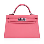 Kelly 20 Mini Sellier Bag Rose Lipstick Chevre Leather Palladium Hardware
