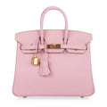 Birkin 25 Bag Rose Sakura Swift Gold Hardware Rare