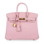 Birkin 25 Bag Rose Sakura Swift Gold Hardware Rare