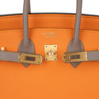Birkin HSS 25 Bag Jaune Ambre / Gris Asphalte Gold Hardware