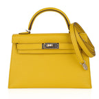Verso Mini Kelly 20 Bag Sellier Jaune de Naples & Gold Chevre Leather with Palladium Hardware