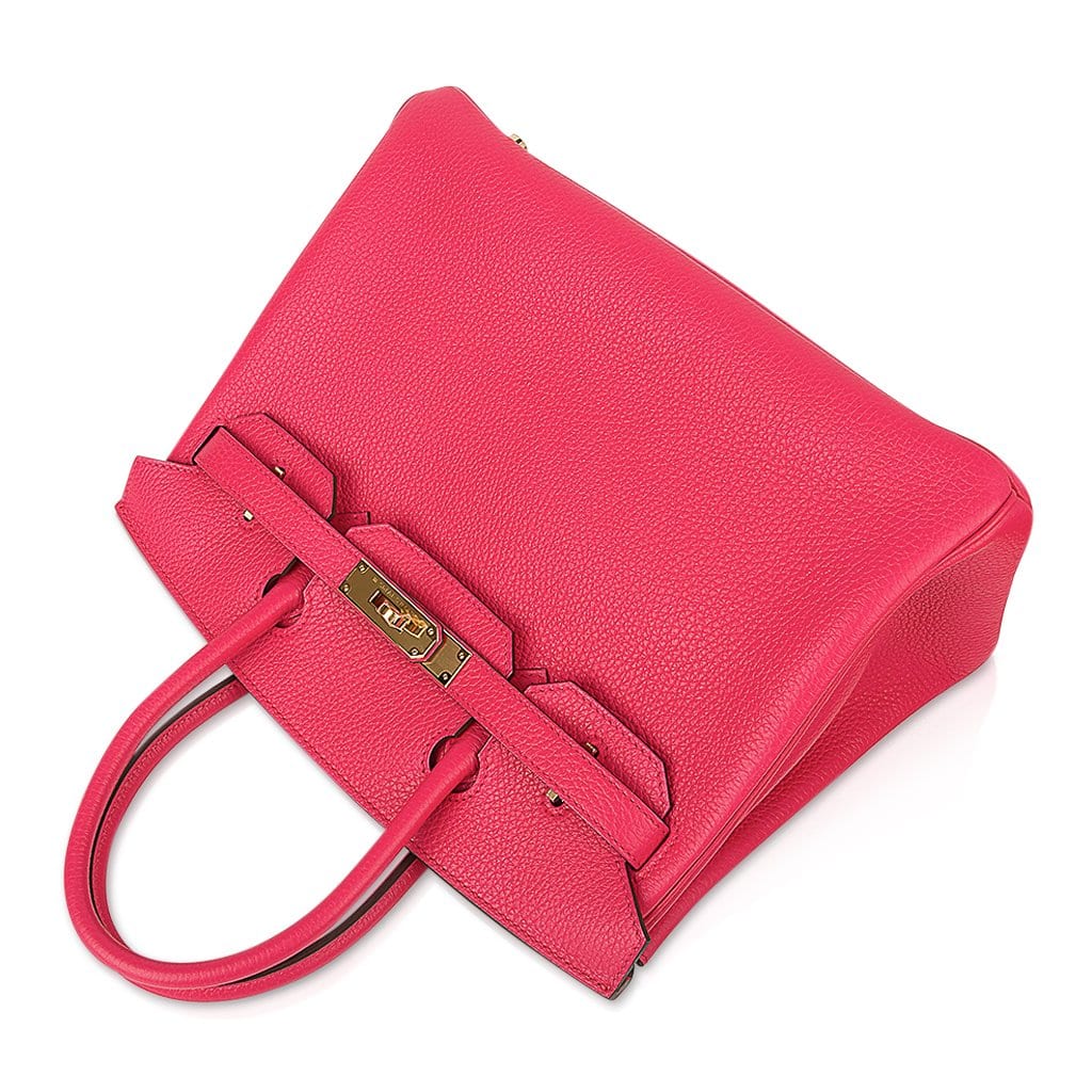 Birkin 30 Bag Rose Extreme Clemence Leather with Gold Hardware
