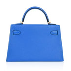 Kelly 20 Mini Sellier Bag Blue Hydra Chevre Leather Gold Hardware