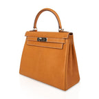Kelly 28 Bag Gold Peau Porc Leather with Palladium Hardware