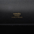Kelly Pochette Bag Black Swift Leather with Gold Hardware