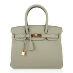 Birkin 30 Bag Sage (Sauge) Clemence Leather Gold Hardware