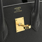 Birkin Sellier 25 Black Epsom Leather Gold Hardware