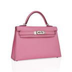 Mini Kelly 20 Sellier Bag in 5P Pink Bubblegum Epsom Leather with Palladium Hardware