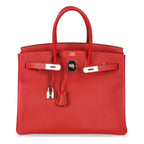 Birkin 35 Bag Rouge Casaque Lipstick Red Epsom Palladium new