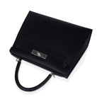 Kelly 28 Sellier Bag Black Epsom Leather with Palladium Hardware