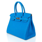 Verso Birkin 30 Bag Blue Zanzibar & Malachite Togo Leather with Palladium Hardware