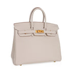 Birkin HSS 25 Bag Beton w/ Pink Rose Pourpre Brushed Gold Hardware Togo
