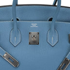 Birkin 35 Bag Blue Jean Togo Leather with Palladium Hardware