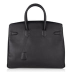 Shadow Birkin 35 Bag Limited Edition Black Swift Leather New
