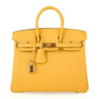 Birkin 25 Bag Jaune de Naples Novillo Gold Hardware