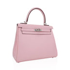 Kelly 25 Bag Rose Sakura Swift Leather with Palladium Hardware
