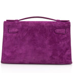 Kelly Pochette Doblis (Suede) Violet Purple Clutch Bag Gold
