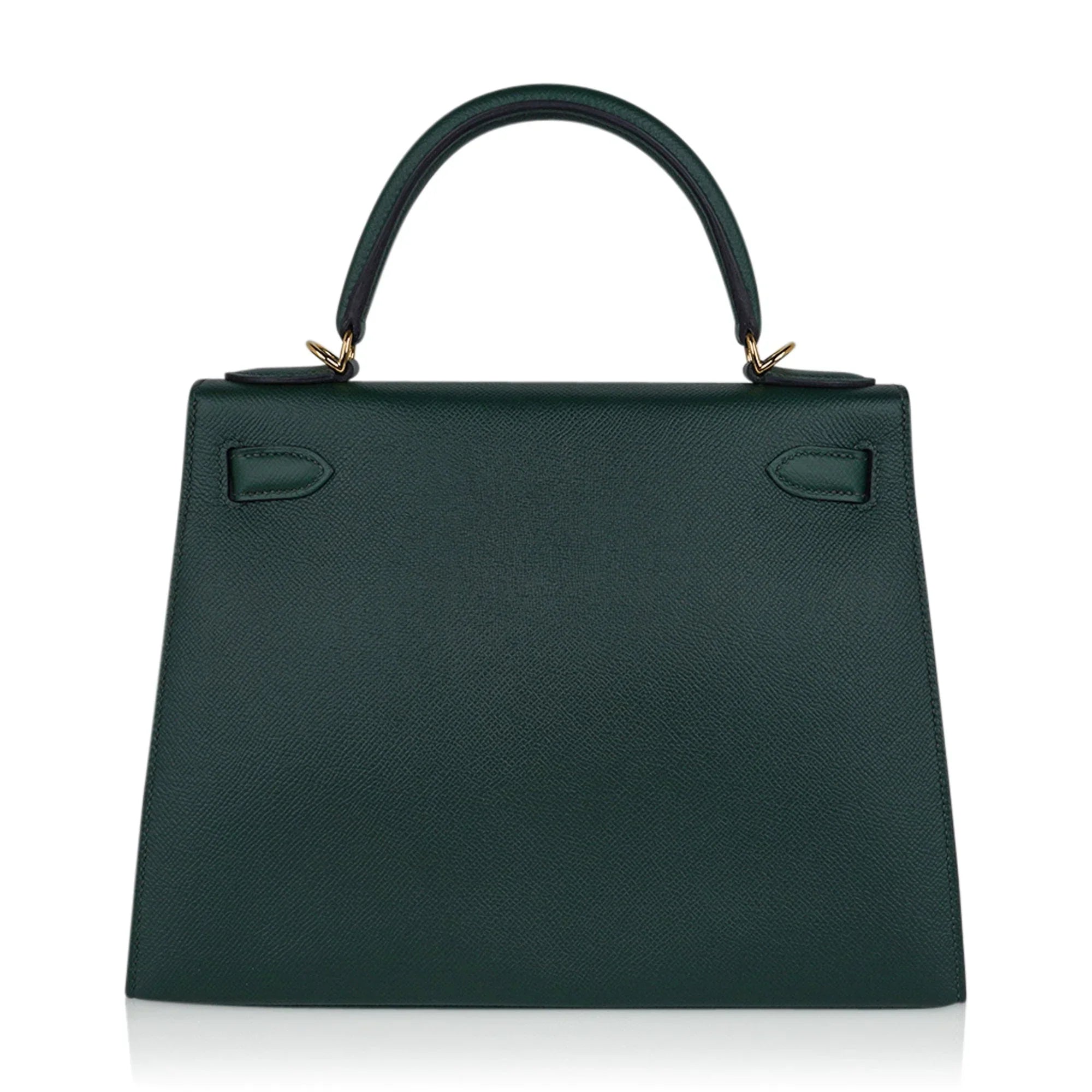 Kelly Sellier 28 Bag Vert Anglais Epsom Leather with Gold Hardware