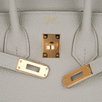 Birkin 25 Bag Gris Perle Togo Gold Hardware