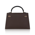 Special Order HSS Mini Kelly 20 Sellier Bag Ecorce Etoupe and Black with Gold Hardware