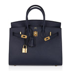 Birkin 25 Sellier Bag Bleu Indigo Gold Hardware Epsom Leather New w/Box