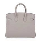 Birkin 25 Bag Gris Asphalte Novillo Leather Gold Hardware
