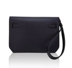 Kelly Depeches 25 Pouch Bag Blue Ocean Togo Leather with Palladium Hardware