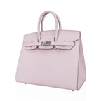 Birkin 25 Bag Sellier Mauve Pale Epsom Leather with Palladium Hardware