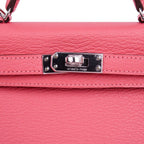 Kelly 20 Mini Sellier Bag Rose Lipstick Chevre Leather Palladium Hardware