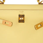 Kelly 25 Bag Jaune Poussin Epsom Gold Hardware