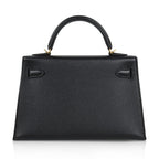 Mini Kelly 20 Sellier Bag Black Epsom Leather with Gold Hardware