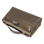 Kelly Pochette Metallic Bronze Clutch Bag Chevre Palladium