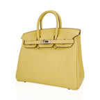 Birkin 25 Bag Jaune Poussin Togo Leather with Palladium Hardware