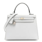 Kelly Sellier Gris Pantin Palm-Grained Leather Palladium Hardware