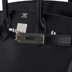 Birkin 30 Black Box Leather Bag Palladium Hardware