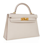 Kelly 20 Mini Sellier Bag Craie Epsom Leather Gold Hardware New w/Box