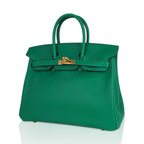 Birkin 25 Bag in Cactus Swift Leather with Gold Hardware