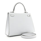 Kelly Sellier Gris Pantin Palm-Grained Leather Palladium Hardware