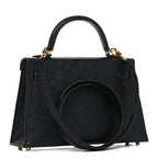 Kelly Sellier Mini 20 Black Ostrich Gold Hardware