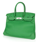 Birkin 35 Bag Ghillies Limited Edition Bamboo Palladium Hardware