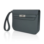 Kelly Depeches 25 Pouch Vert Amande Epsom Palladium Hardware New