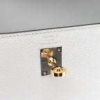 Kelly Sellier Gris Pantin Palm-Grained Leather Palladium Hardware