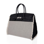 Birkin Fray Fray 35 Bag Black Swift Leather / Toile Limited Edition