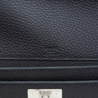Kelly Depeches 25 Pouch Bag Blue Ocean Togo Leather with Palladium Hardware