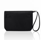 Kelly Depeches 25 Pouch Black Galop D’Leather with Gold Hardware