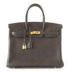 Birkin 35 Bag Vert Bronze Gold Hardware Veau Trekking Leather Very Rare