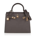 Kelly Sellier 25 Bag Etain Gold Hardware Epsom Leather New
