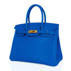 Birkin 30 Bag Bleu Frida Epsom Gold Hardware New w/ Box